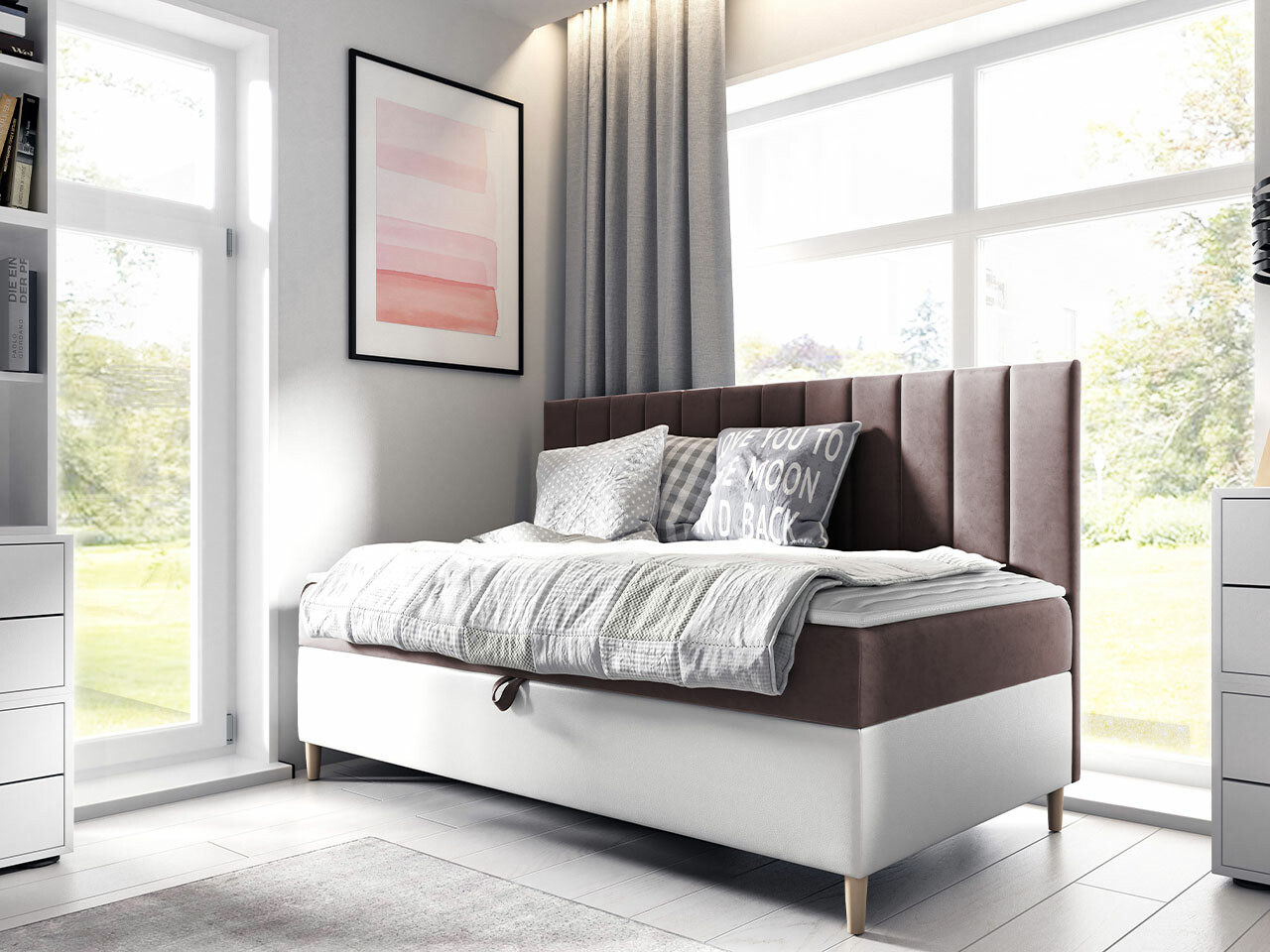 Boxspring postelja Lucus I (Soft 017 + Fresh 9)