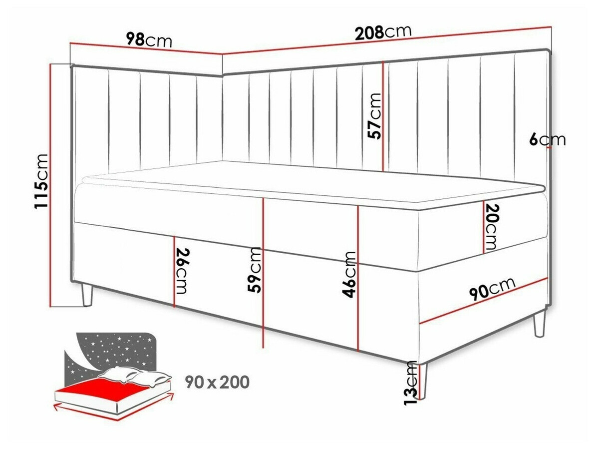 Boxspring postelja Lucus (Soft 017 + Fresh 9)