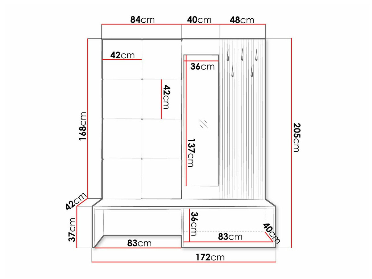 Komplet za predsobo Hartford 322 (Artisan hrast + Manila 02)