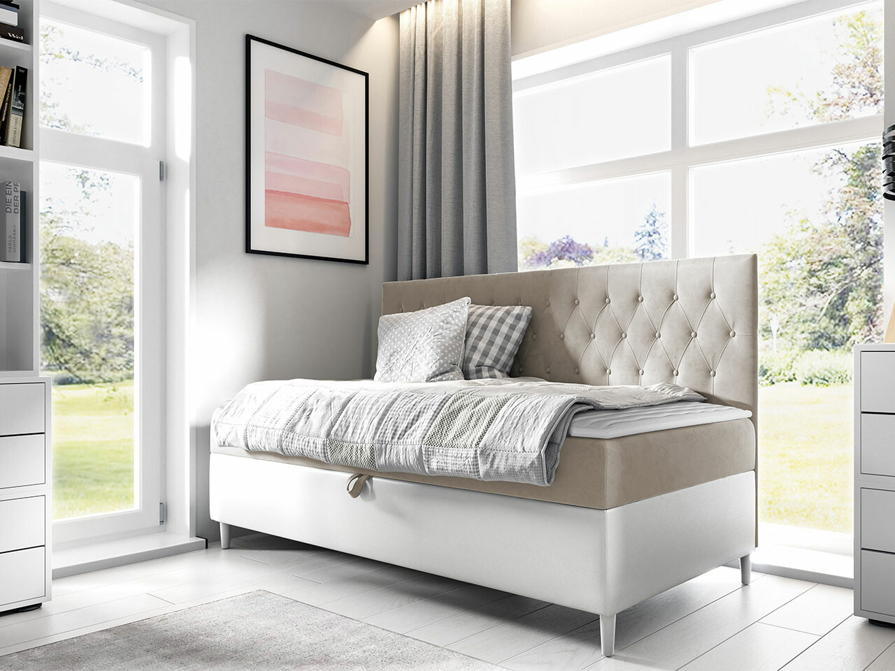 Boxspring postelja Baltimore 166 (Soft 017 + Fresh 1)