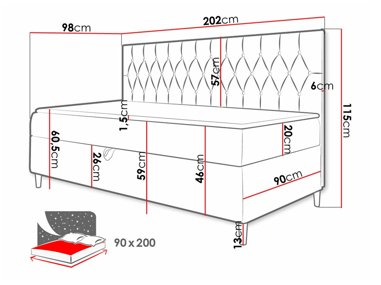 Boxspring postelja Lucus II (Soft 017 + Fresh 1)