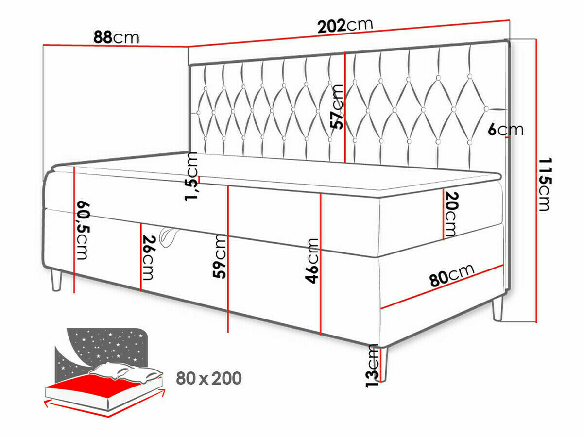 Boxspring postelja Lucus II (Soft 017 + Fresh 34)