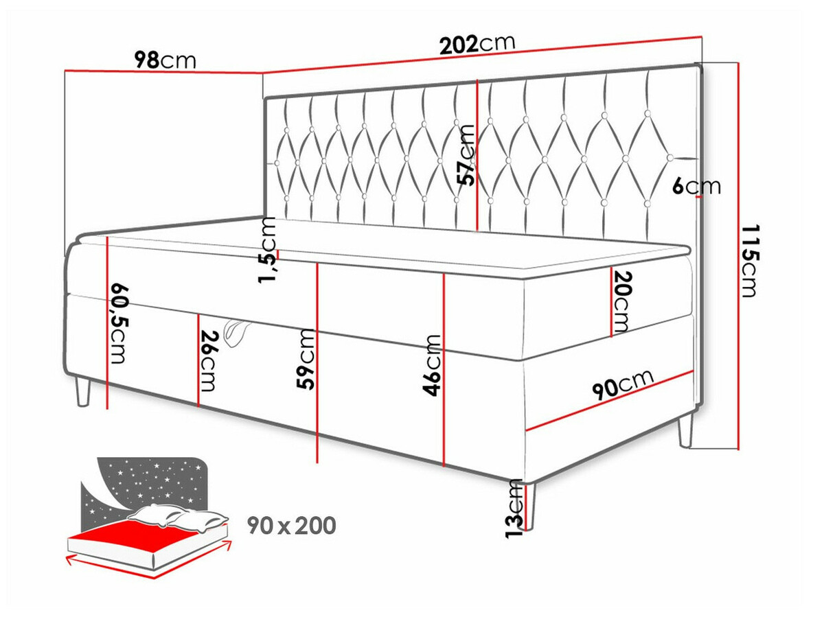 Boxspring postelja Lucus II (Soft 017 + Fresh 8)