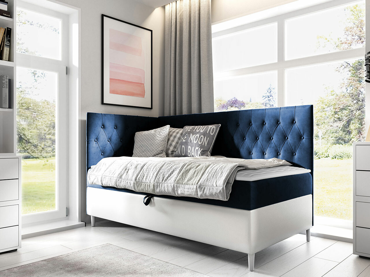 Boxspring postelja Lucus III (Soft 017 + Fresh 11)