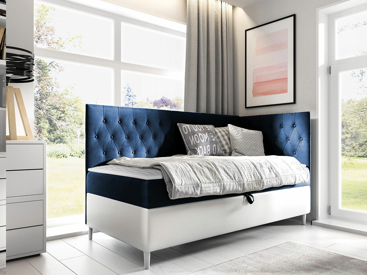 Boxspring postelja Lucus III (Soft 017 + Fresh 11)