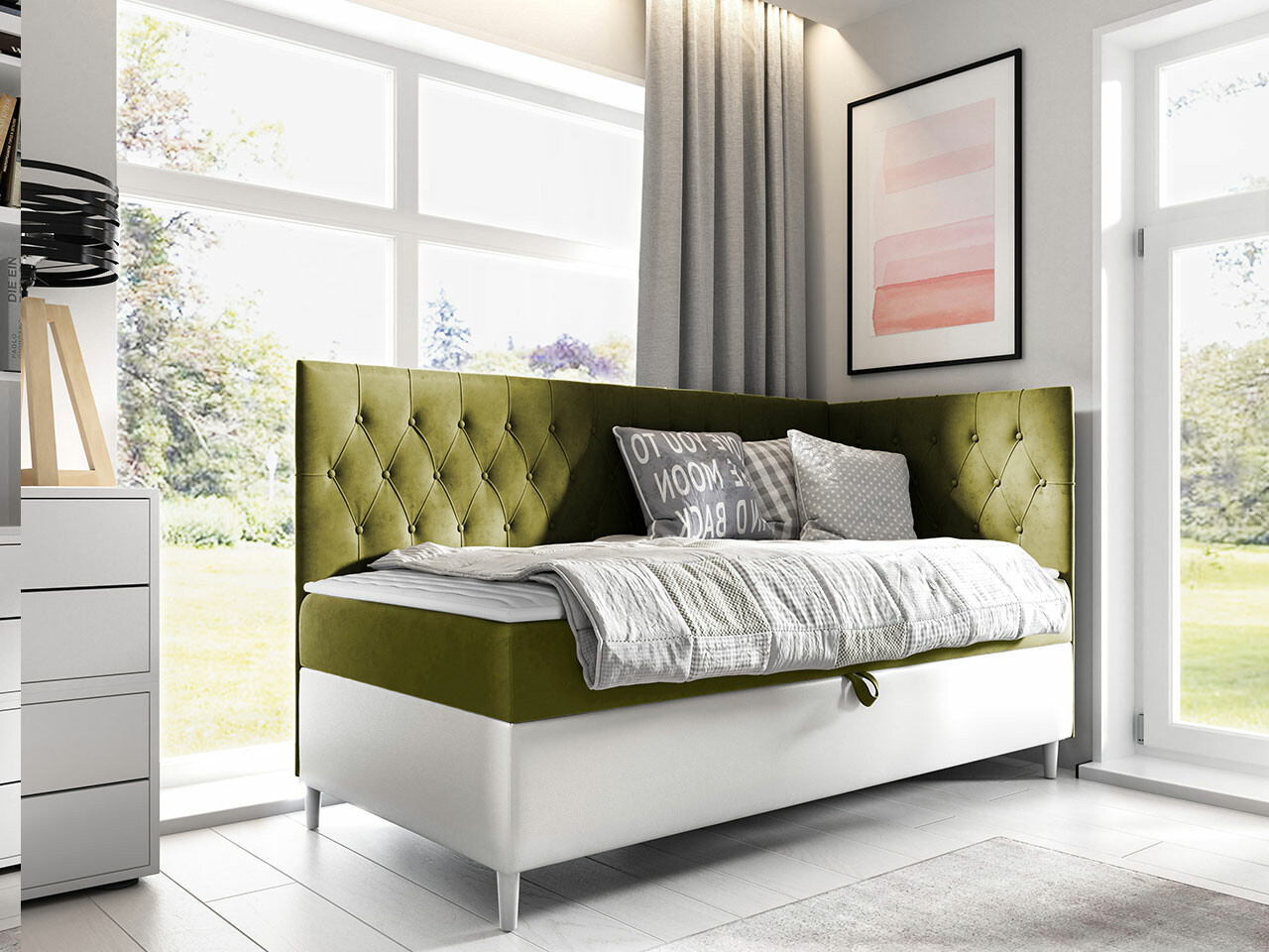 Boxspring postelja Lucus III (Soft 017 + Fresh 12)