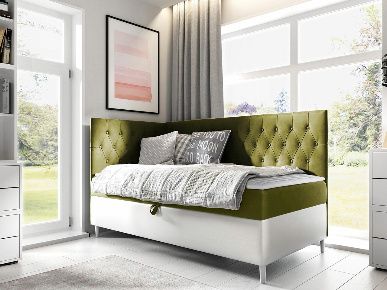 Boxspring postelja Lucus III (Soft 017 + Fresh 12)