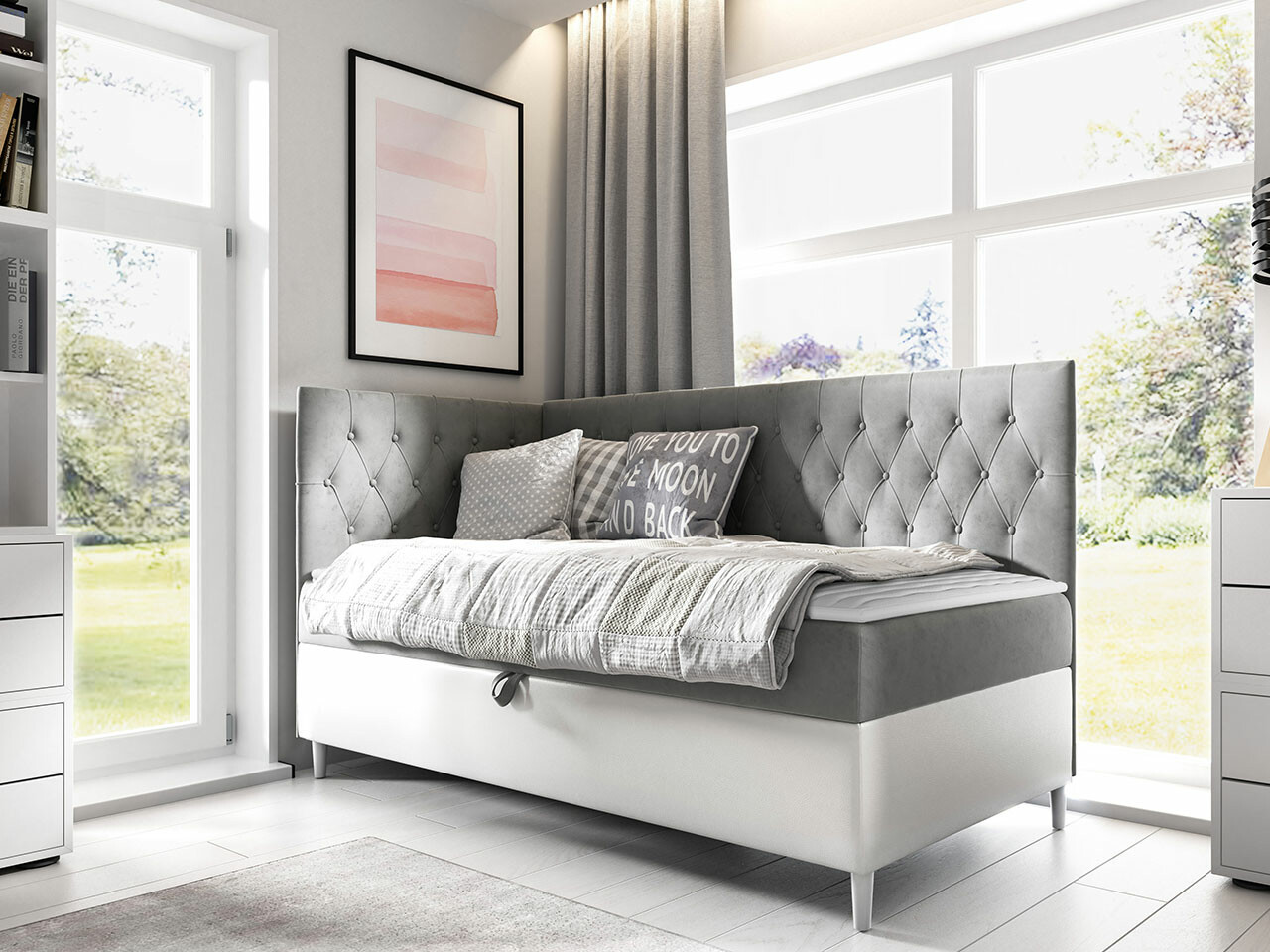 Boxspring postelja Lucus III (Soft 017 + Fresh 14)