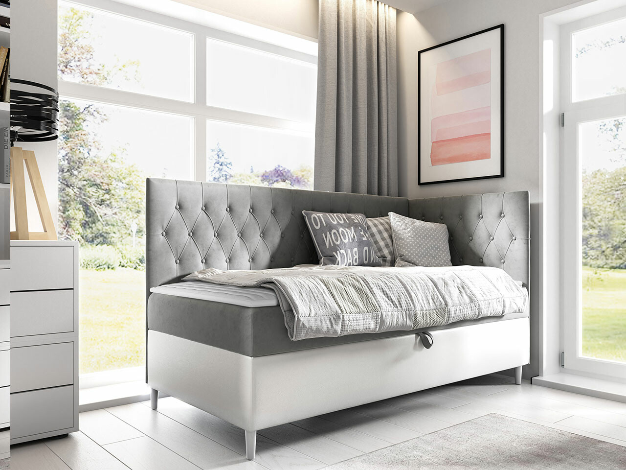 Boxspring postelja Lucus III (Soft 017 + Fresh 14)
