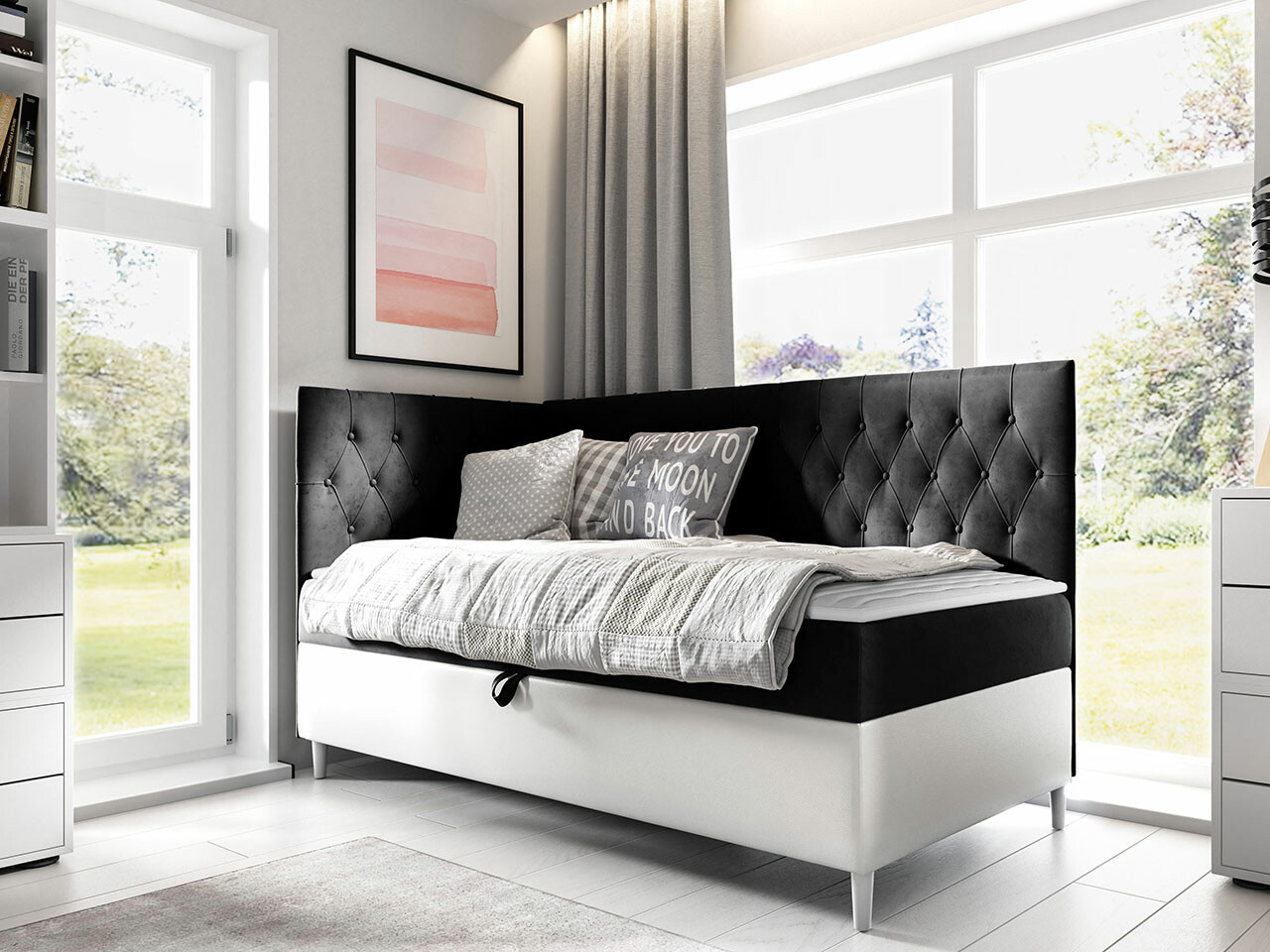 Boxspring postelja Lucus III (Soft 017 + Fresh 17)