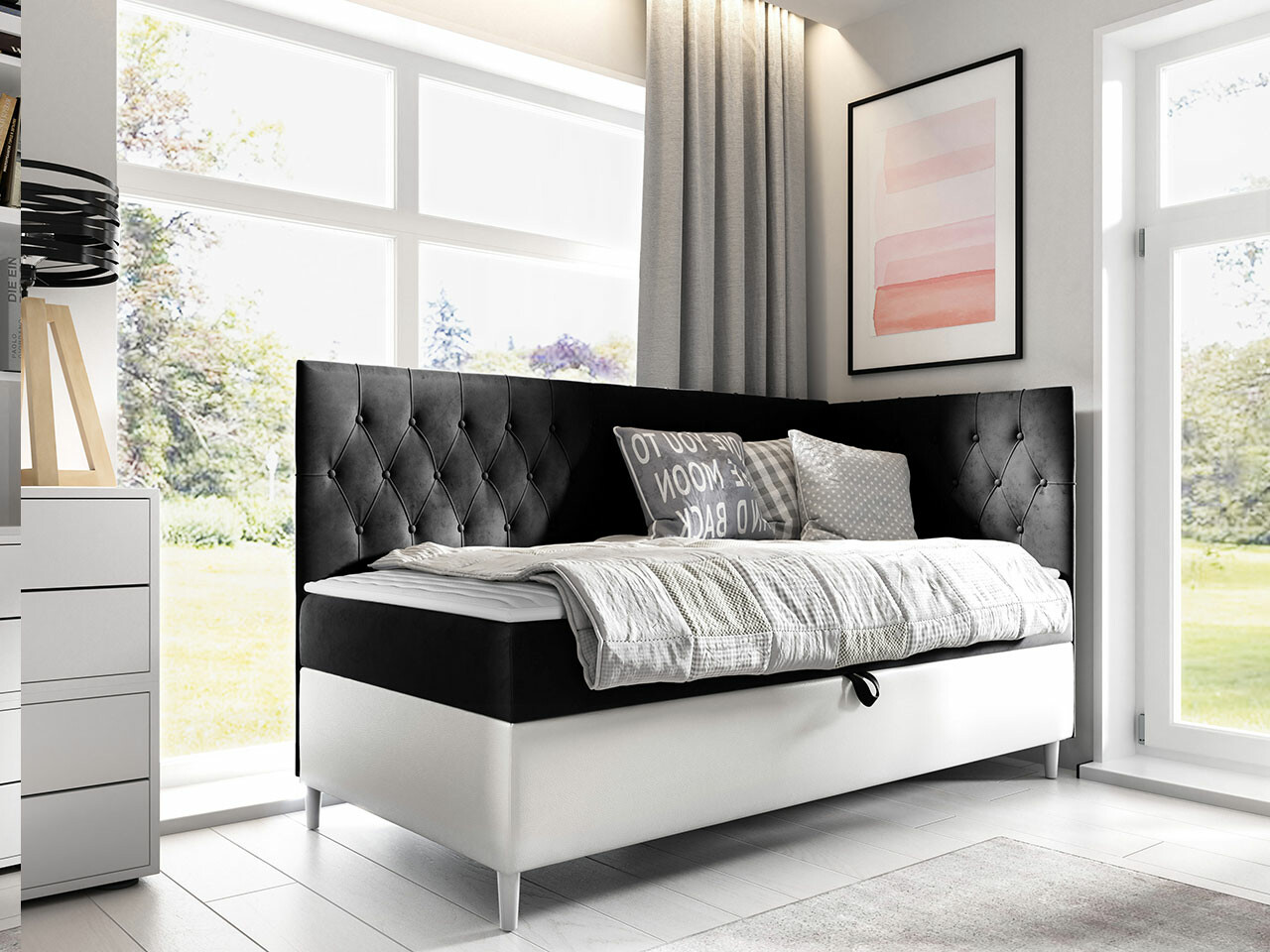 Boxspring postelja Lucus III (Soft 017 + Fresh 17)