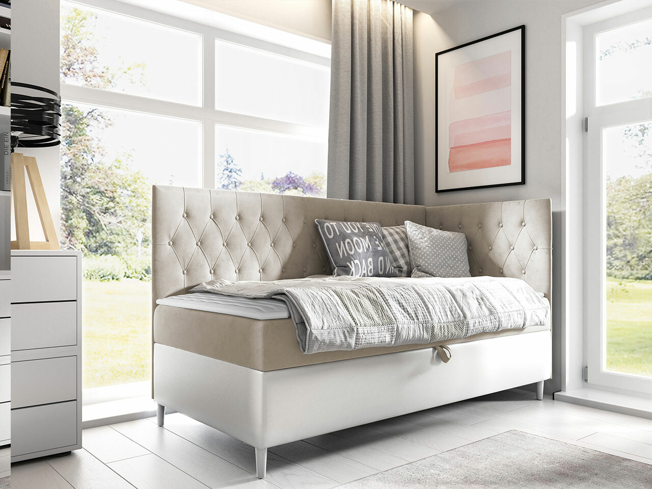 Boxspring postelja Lucus III (Soft 017 + Fresh 1)