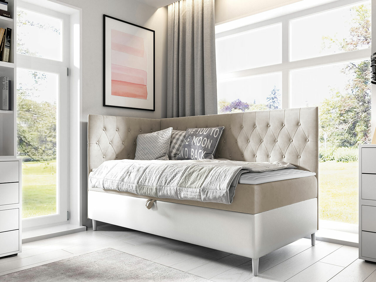 Boxspring postelja Lucus III (Soft 017 + Fresh 1)