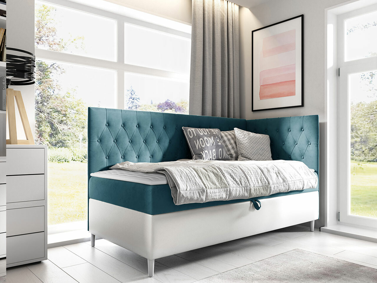 Boxspring postelja Lucus III (Soft 017 + Fresh 34)
