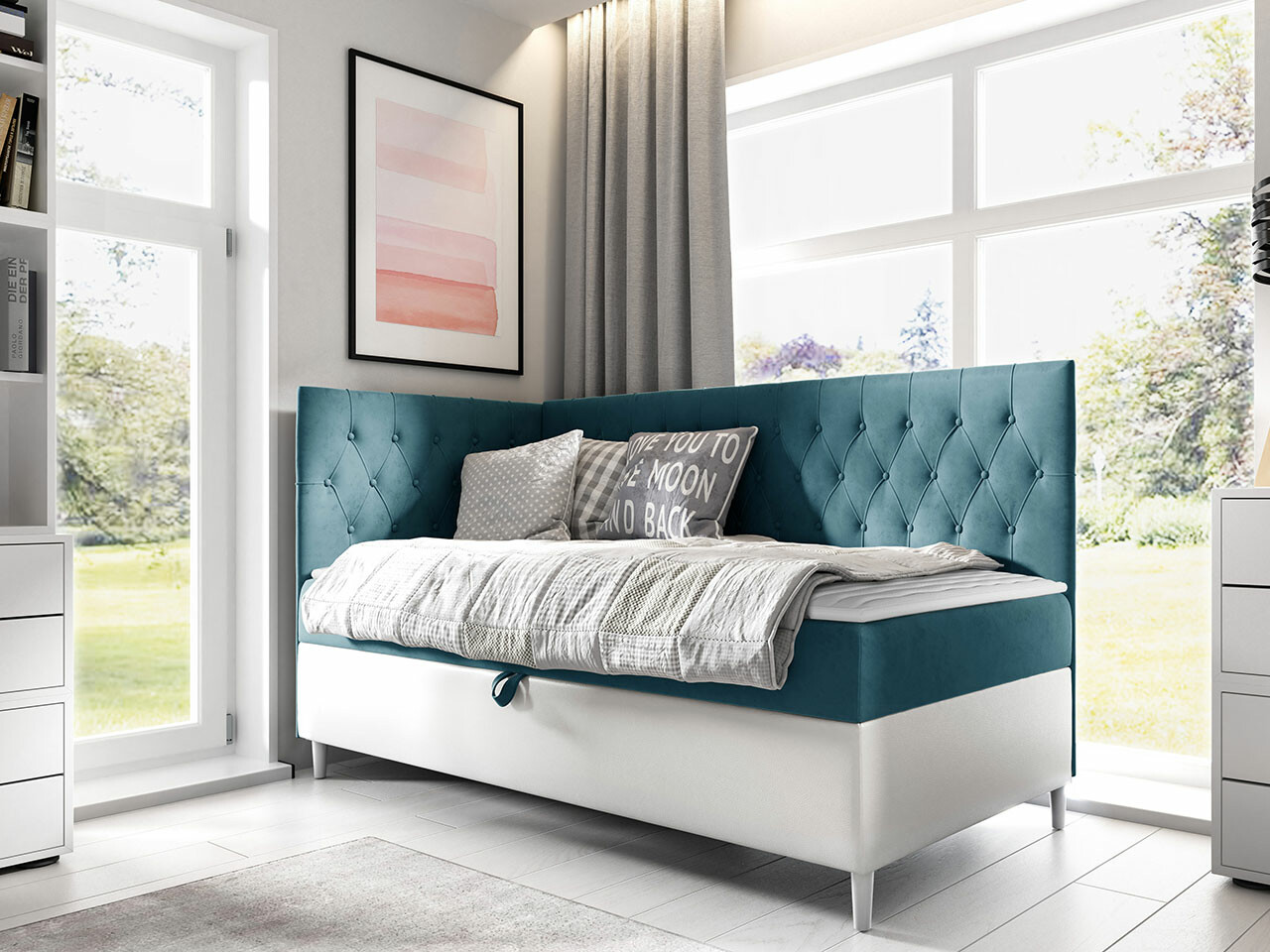 Boxspring postelja Lucus III (Soft 017 + Fresh 34)