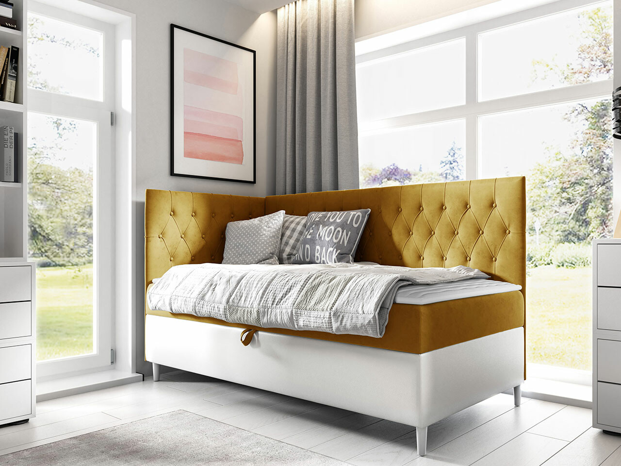 Boxspring postelja Lucus III (Soft 017 + Fresh 37)