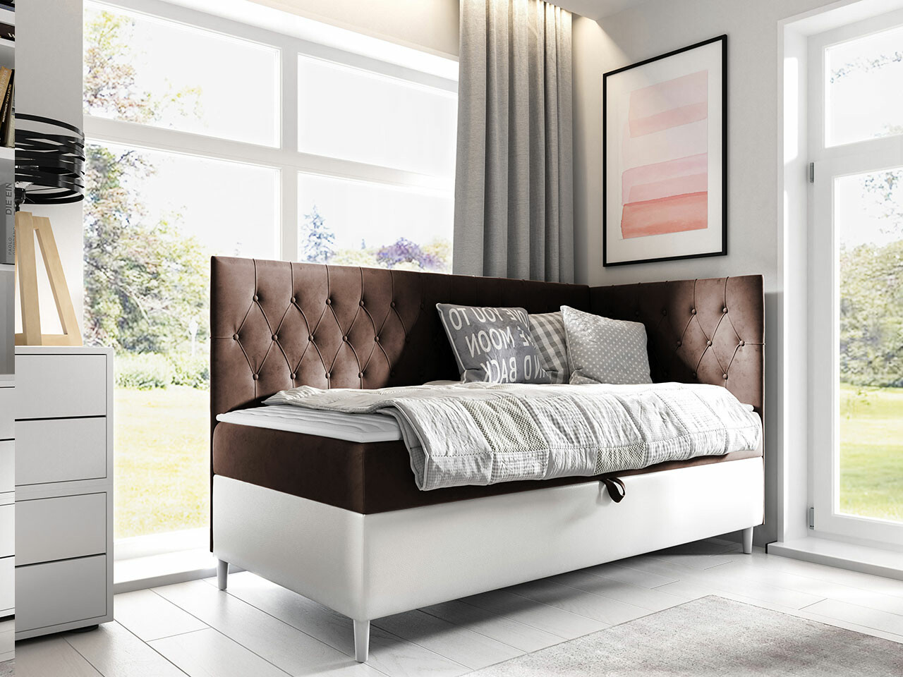Boxspring postelja Lucus III (Soft 017 + Fresh 4)