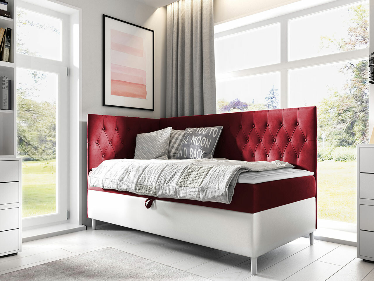 Boxspring postelja Lucus III (Soft 017 + Fresh 8)