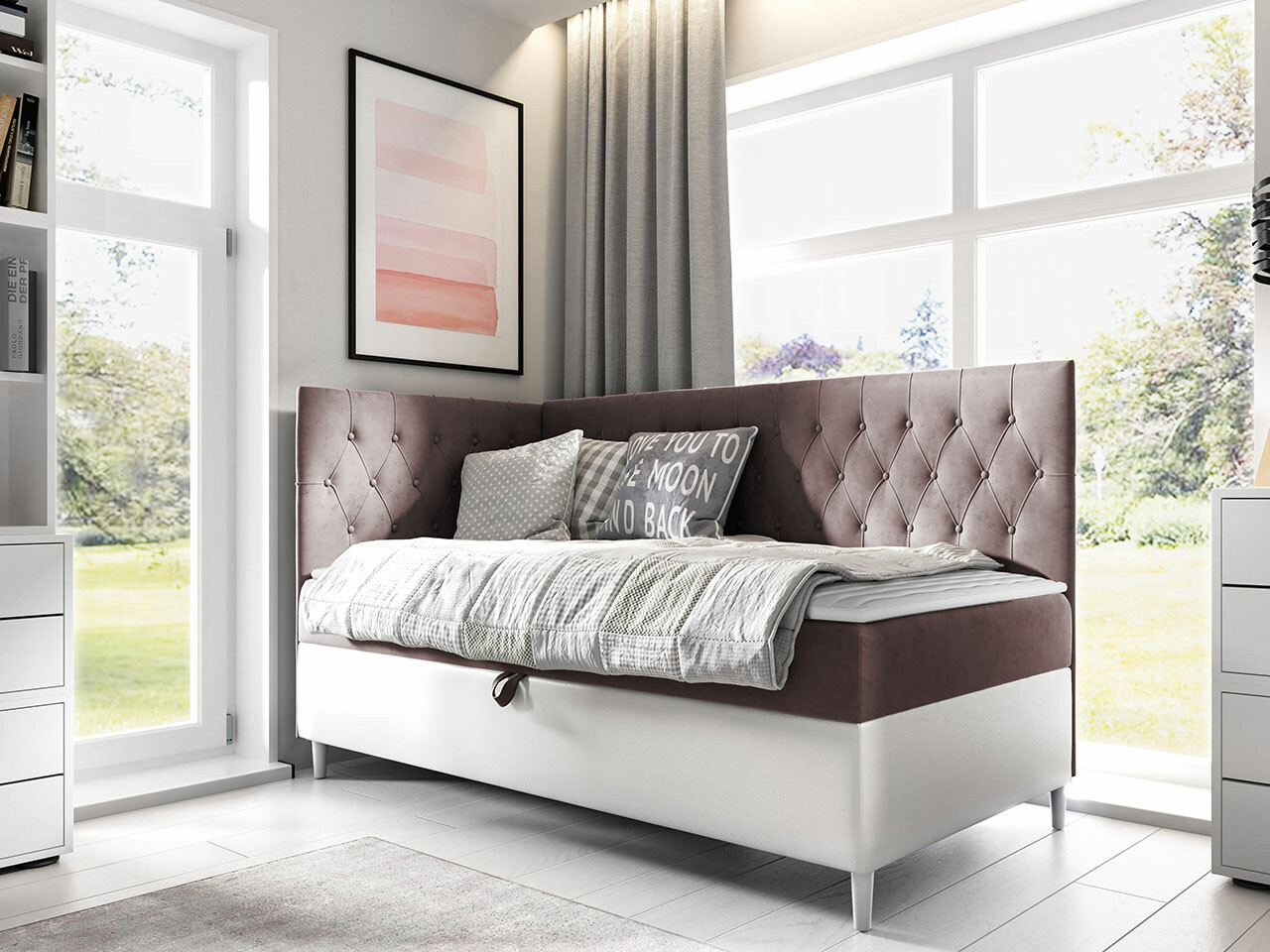 Boxspring postelja Lucus III (Soft 017 + Fresh 9)