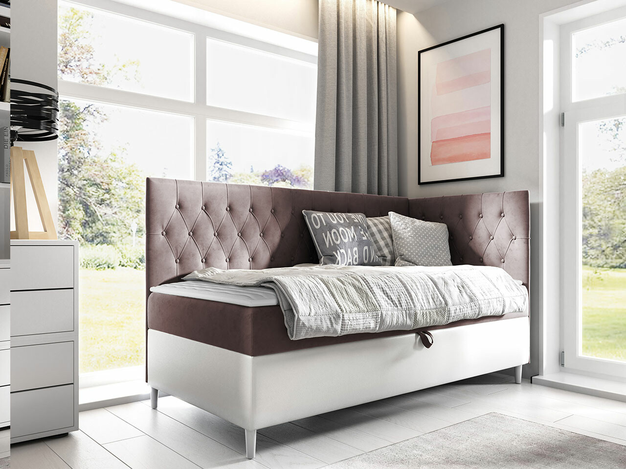 Boxspring postelja Lucus III (Soft 017 + Fresh 9)