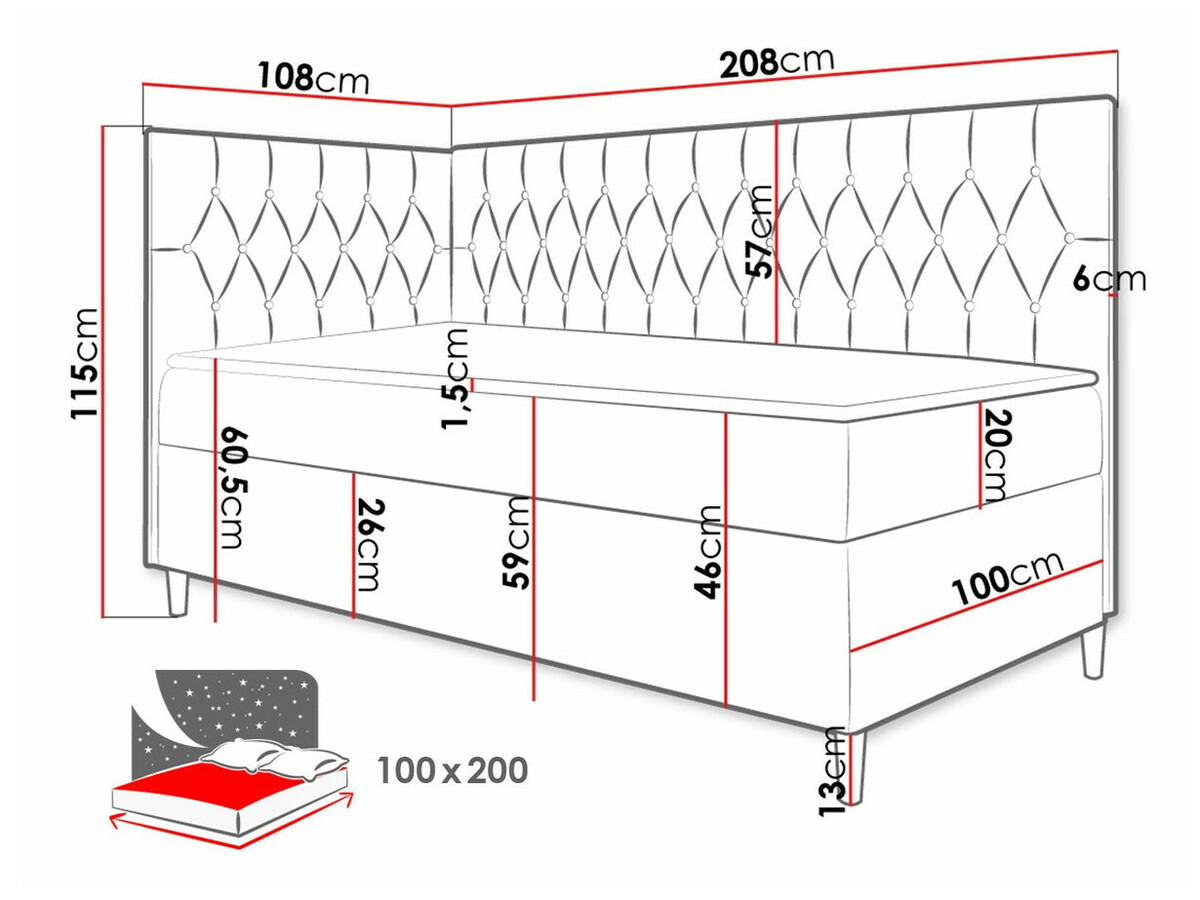 Boxspring postelja Lucus III (Soft 017 + Fresh 9)