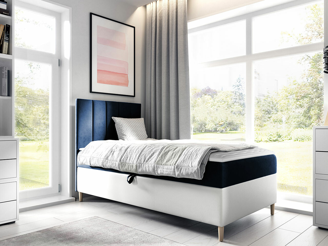 Boxspring postelja Lucus VI (Soft 017 + Fresh 11)