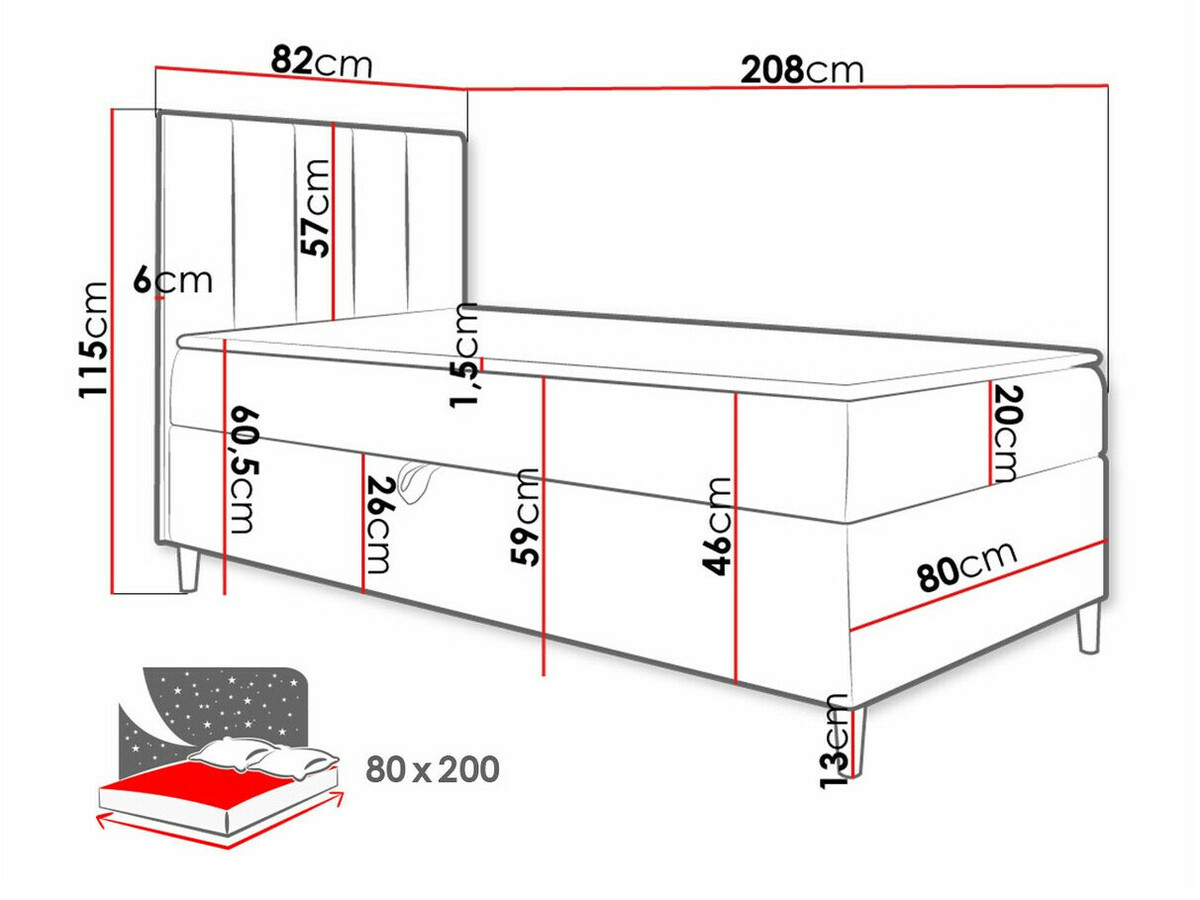 Boxspring postelja Lucus VI (Soft 017 + Fresh 11)