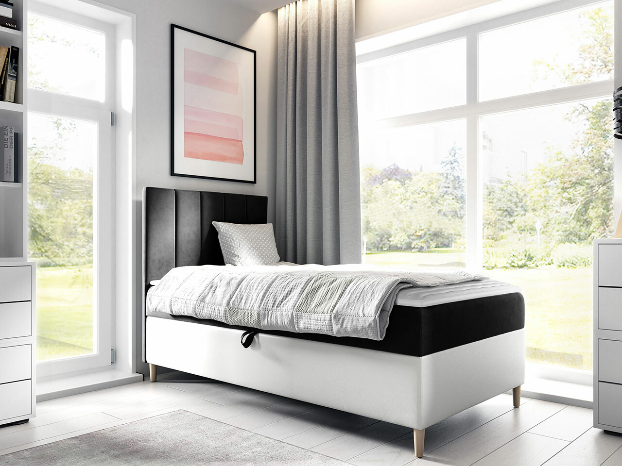 Boxspring postelja Lucus VI (Soft 017 + Fresh 17)