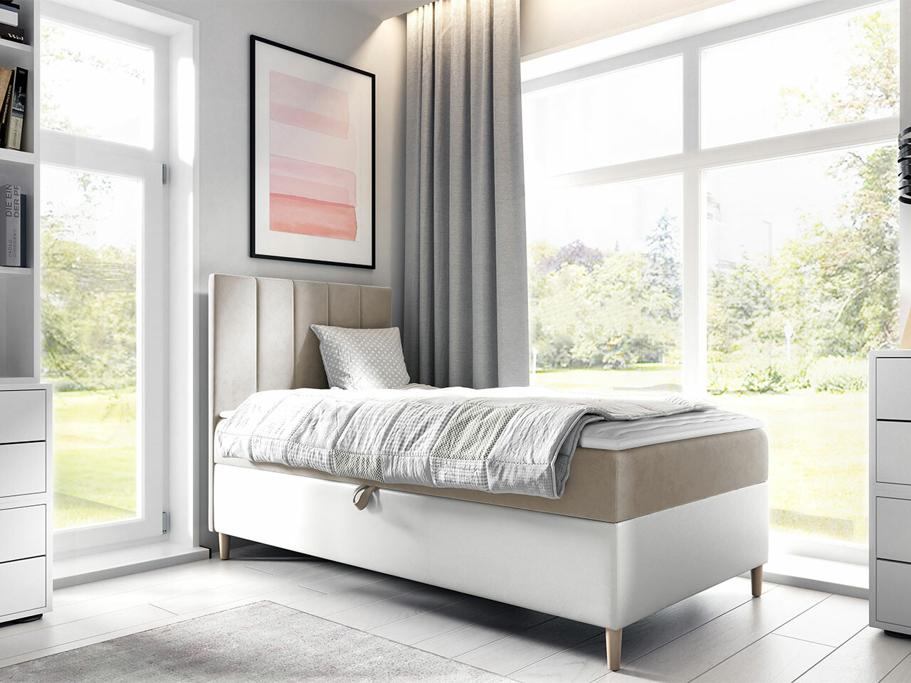 Boxspring postelja Lucus VI (Soft 017 + Fresh 1)