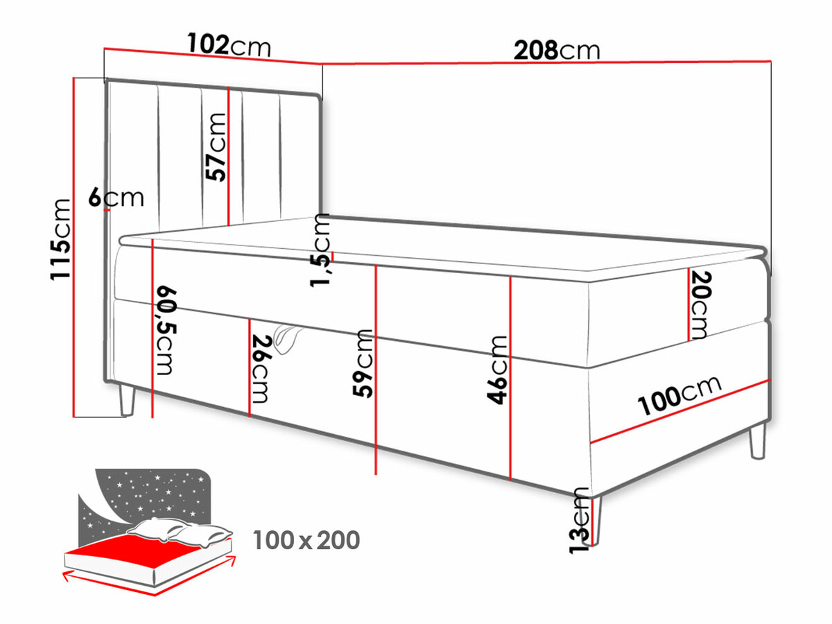 Boxspring postelja Lucus VI (Soft 017 + Fresh 1)
