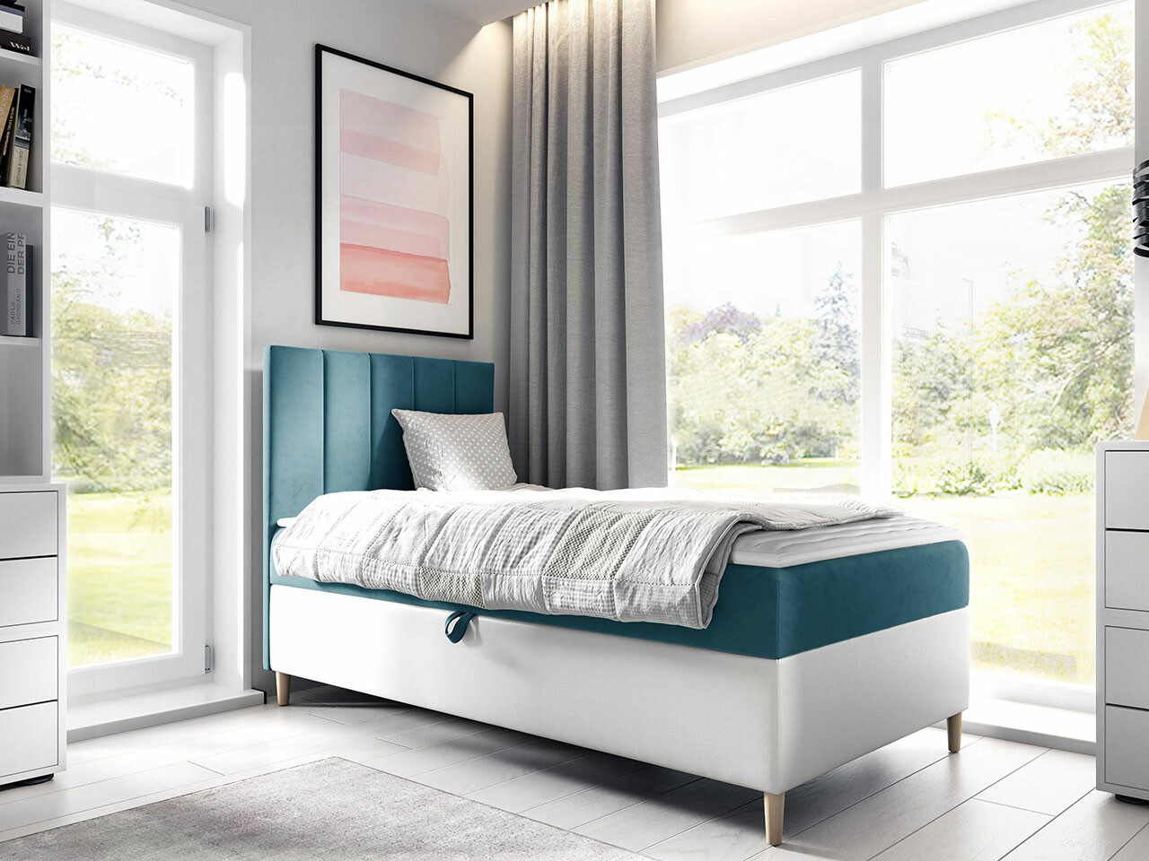 Boxspring postelja Lucus VI (Soft 017 + Fresh 34)