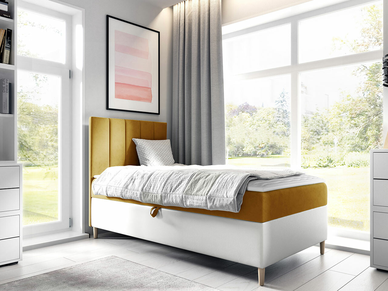 Boxspring postelja Lucus VI (Soft 017 + Fresh 37)