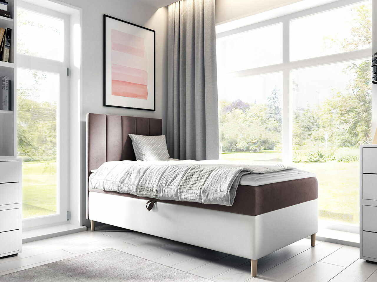Boxspring postelja Lucus VI (Soft 017 + Fresh 9)