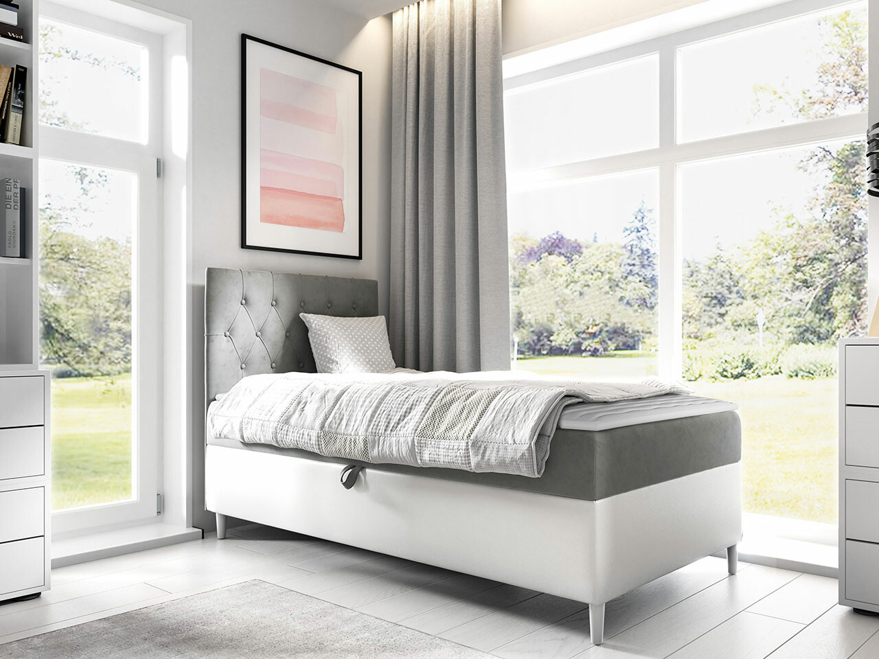 Boxspring postelja Lucus VII (Soft 017 + Fresh 14)