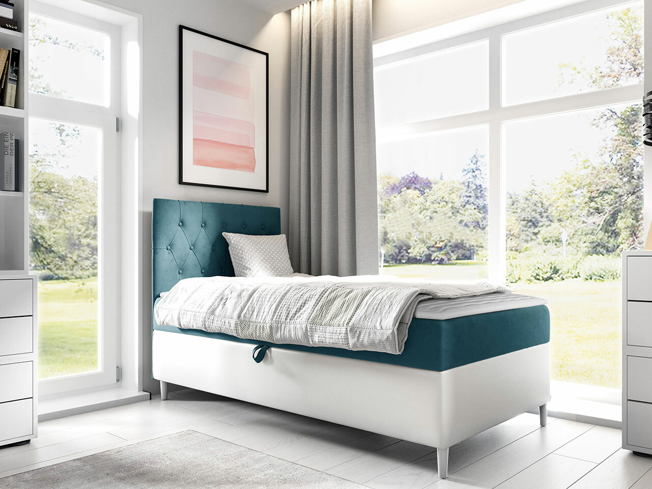 Boxspring postelja Lucus VII (Soft 017 + Fresh 34)