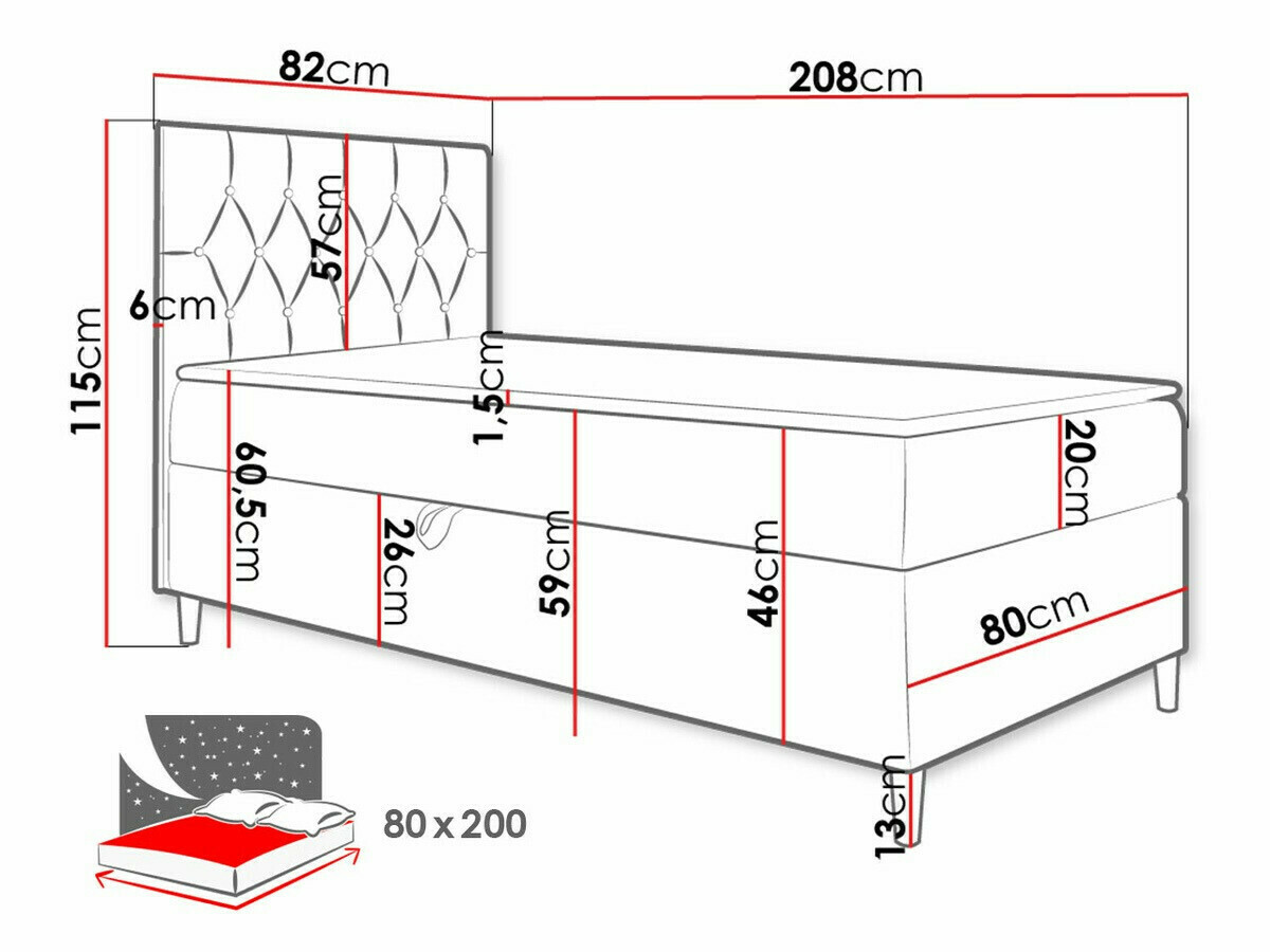 Boxspring postelja Lucus VII (Soft 017 + Fresh 12)