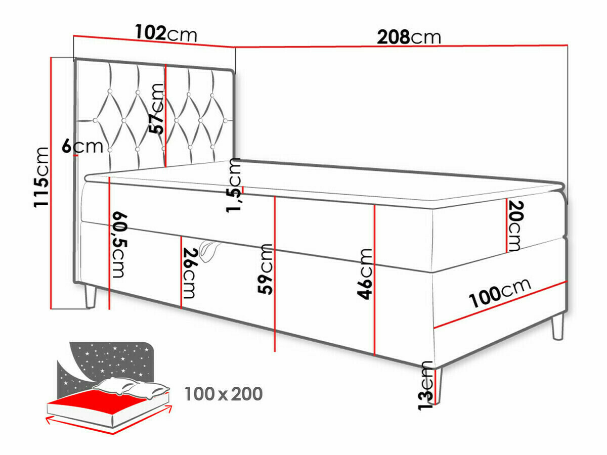 Boxspring postelja Lucus VII (Soft 017 + Fresh 8)