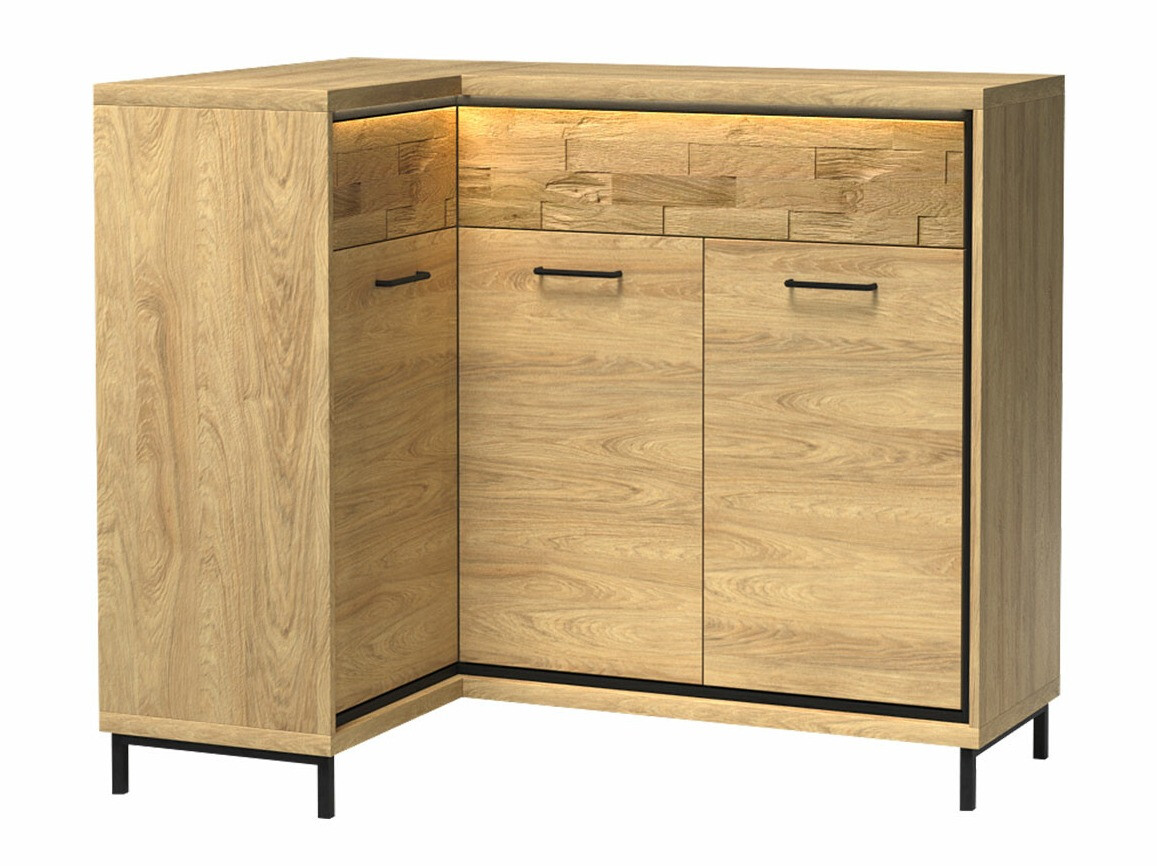 Kotna komoda Etrmoni 121 (Svetel les + Hrast)