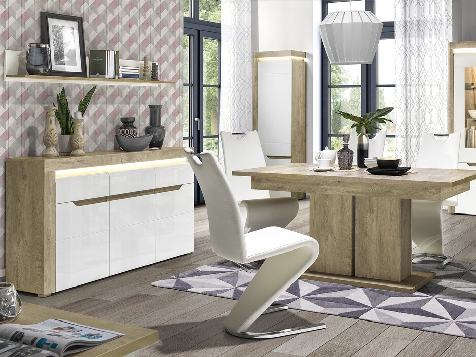 Komoda Revelmi 103 (Hrast + Sijaj bela)