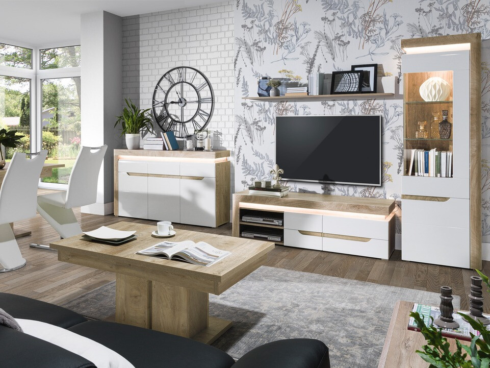 TV-omarica Revelmi 101 (Hrast + Sijaj bela)