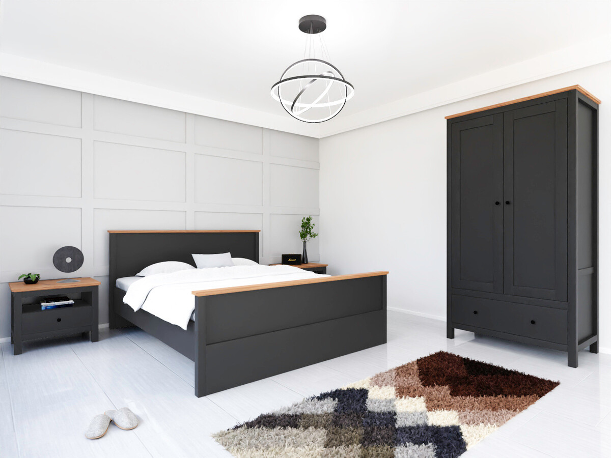 Postelja Sordoro 109 (Grafit + Artisan hrast)