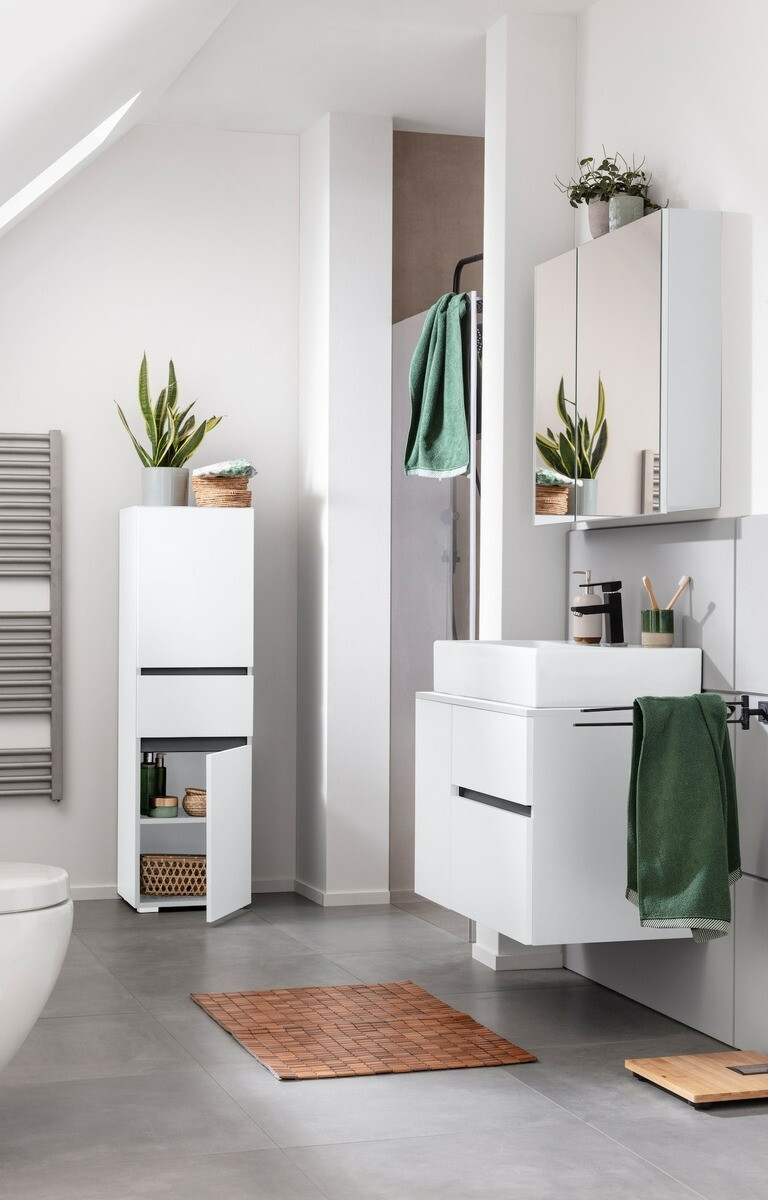 Prostostoječa Kopalniška omarica Soncamu 102 (Bela)