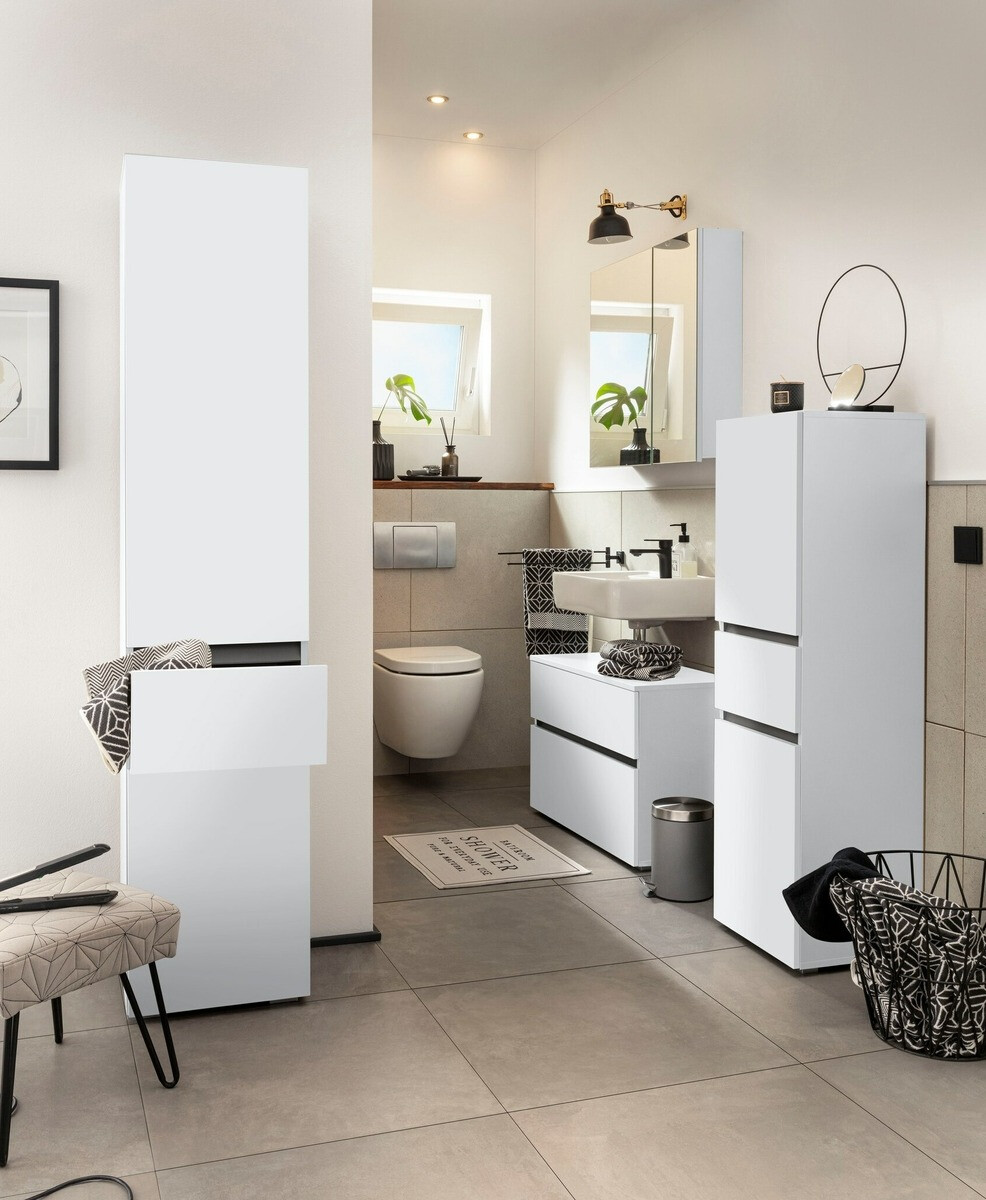 Prostostoječa Kopalniška omarica Soncamu 102 (Bela)