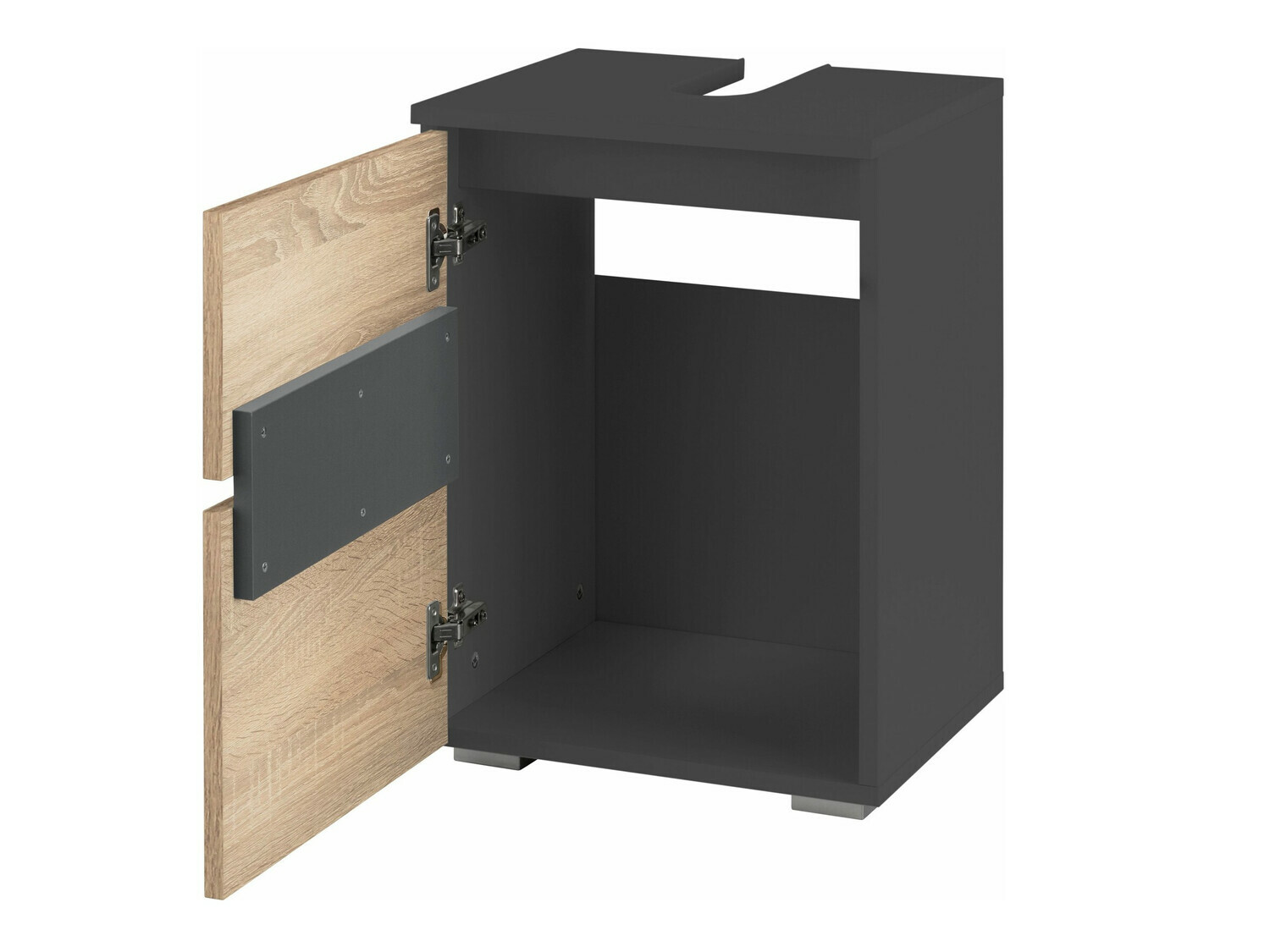 Prostostoječa kopalniška omarica za umivalnik Soncamu 103 (Antracit + Hrast)