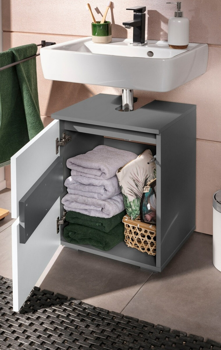 Prostostoječa kopalniška omarica za umivalnik Soncamu 103 (Bela + Antracit)