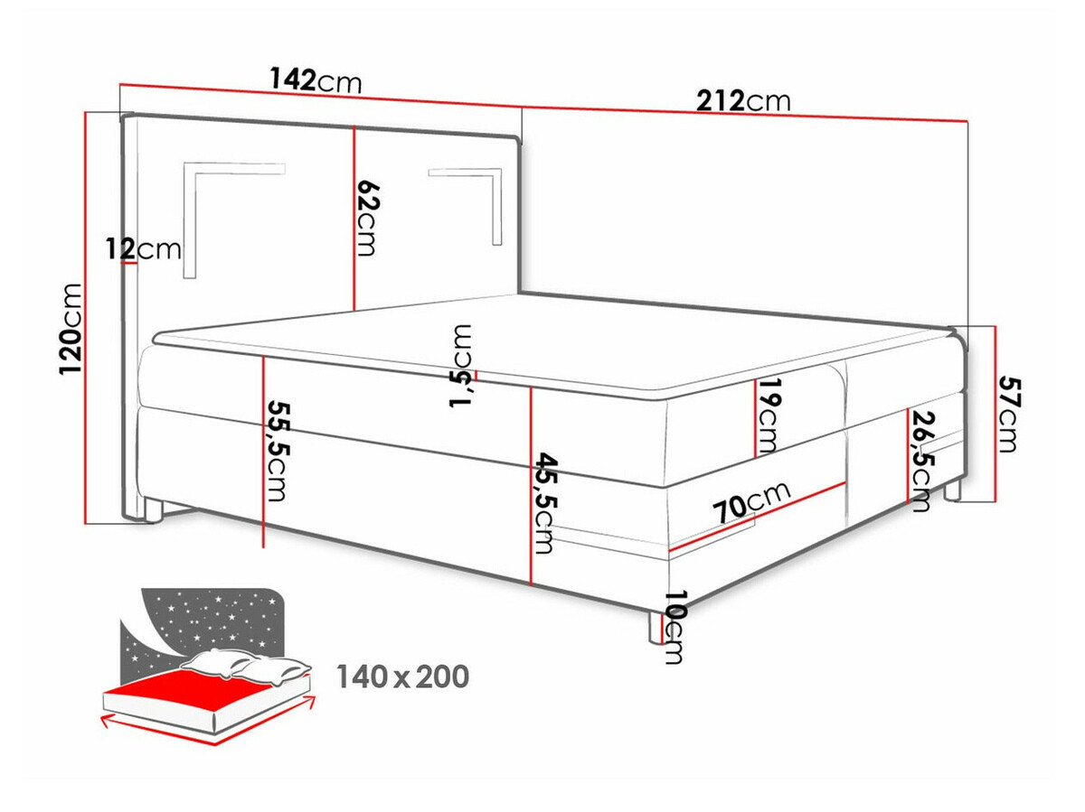 Boxspring postelja Vallis (Fresh 37)
