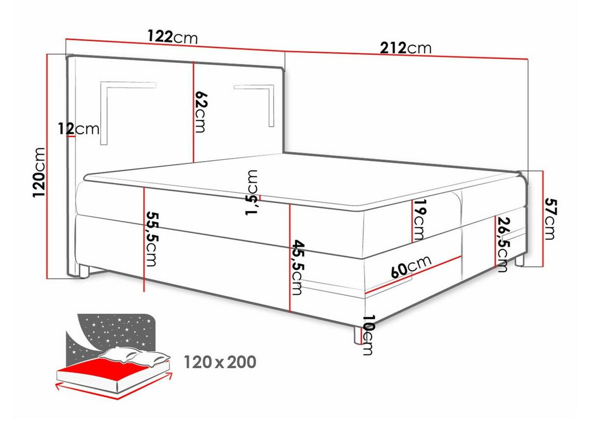 Boxspring postelja Vallis (Fresh 8)