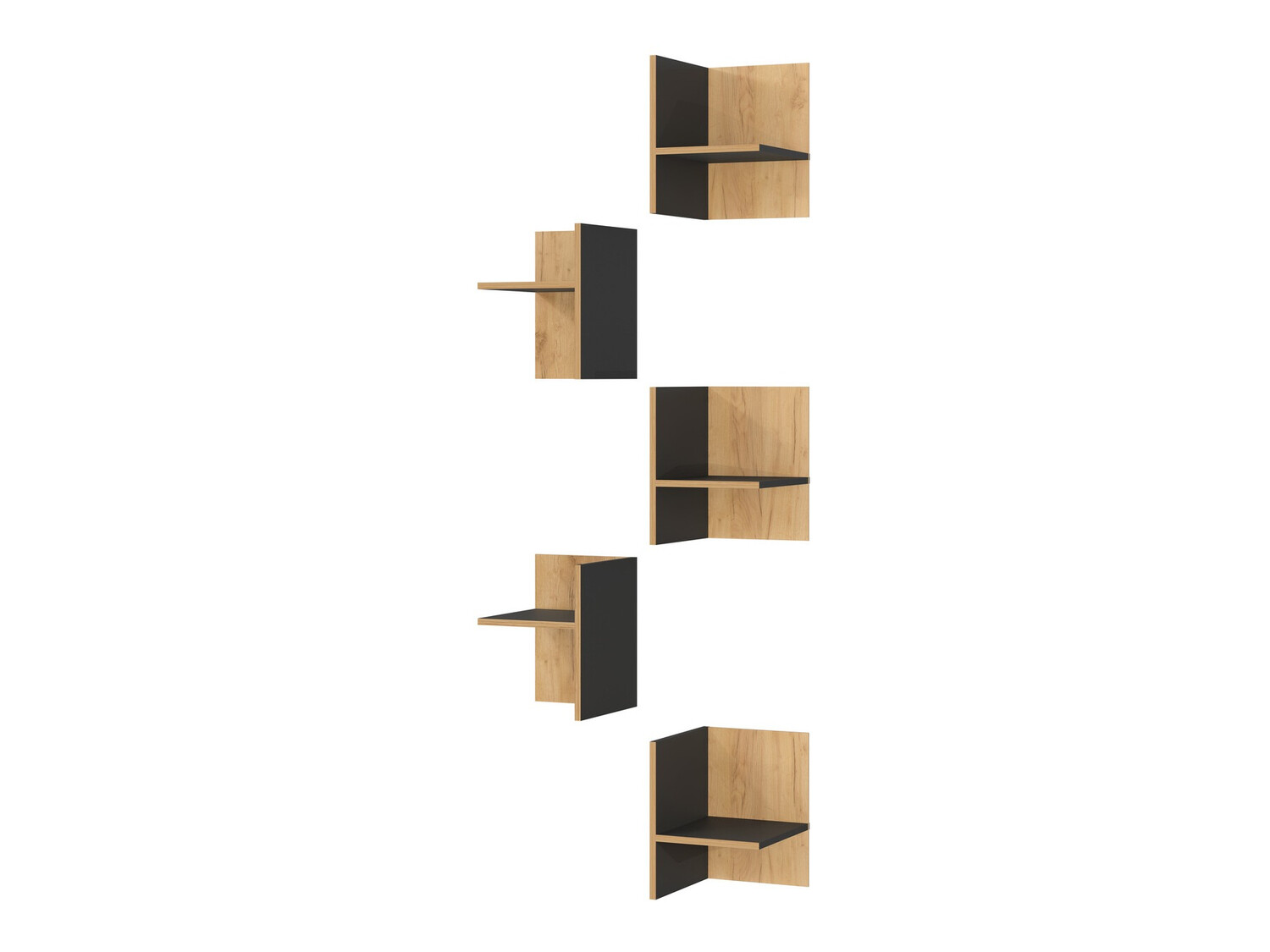 Komplet polic Fivcalu 106 (Navarra hrast + Grafit)