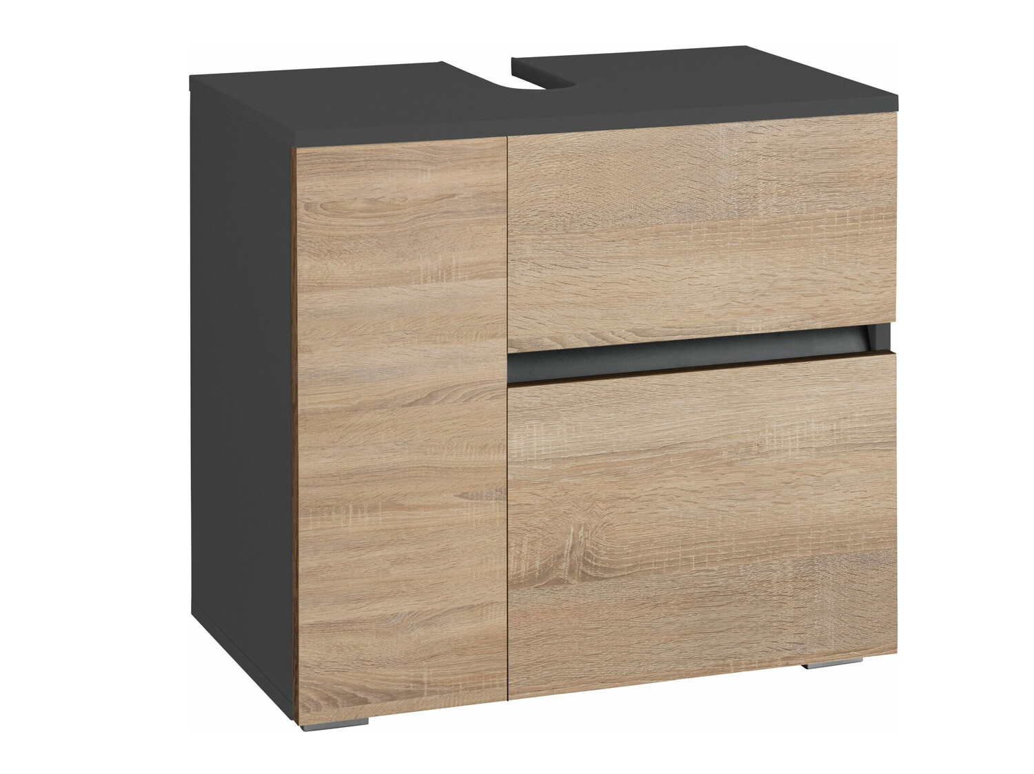 Prostostoječa kopalniška omarica za umivalnik Soncamu 108 (Antracit + Hrast)