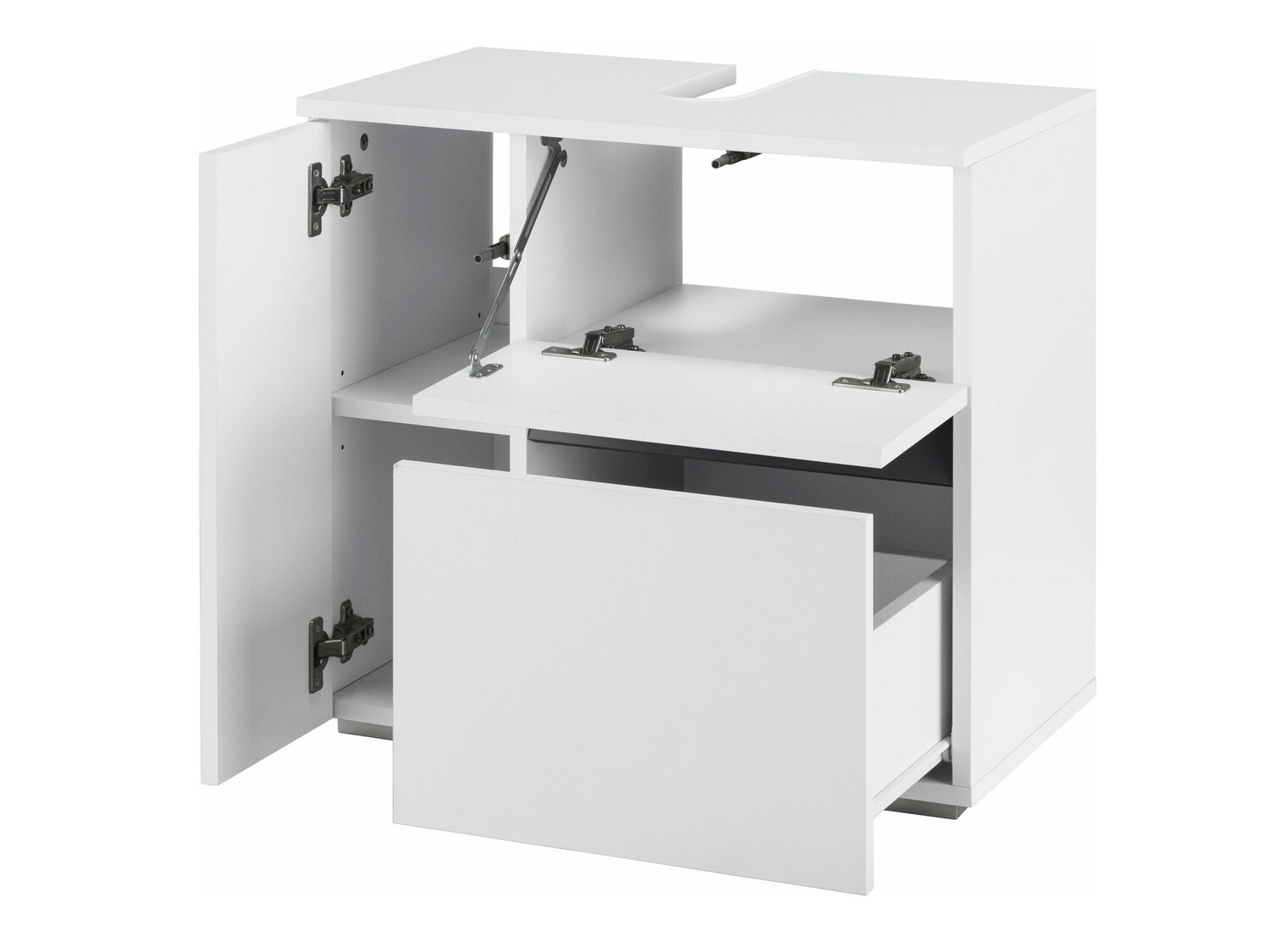 Prostostoječa kopalniška omarica za umivalnik Soncamu 108 (Bela)